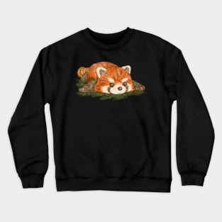 Red panda in prone position Crewneck Sweatshirt